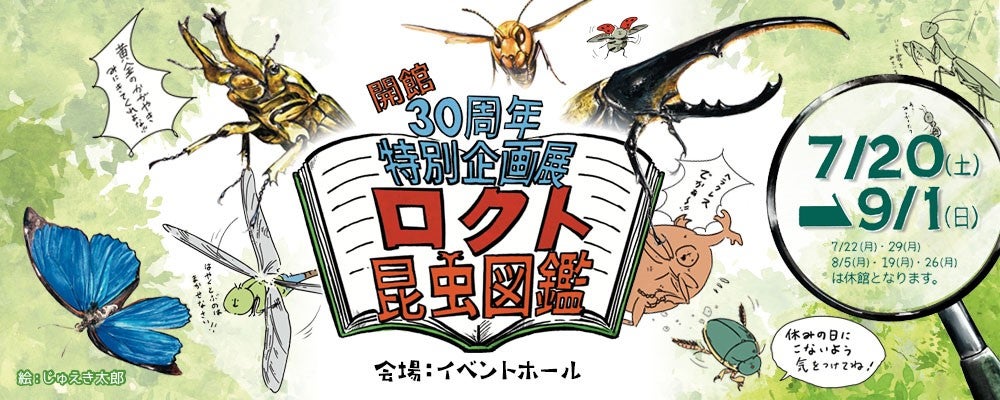 Main image by insect illustrator Jueki Taro